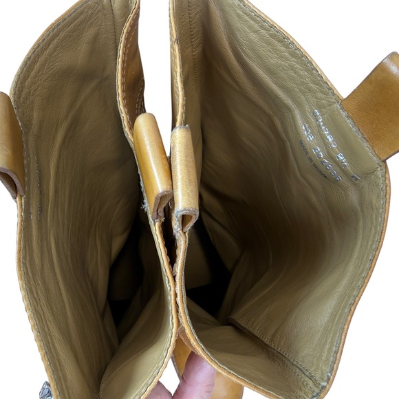 Cole Haan Woven Leather Tall Boots Womens 8.5 Block Heel Lug Sole Camel Tan - Picture 12 of 12